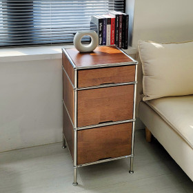 비아 PRIME 모듈가구 P19 WOOD 3단 원목 서랍장 SWL210C
