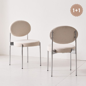 디오 패브릭 크롬체어 카페 식탁의자 1+1 CMN176C