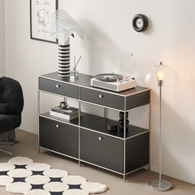 데인티 1200 모듈 수납장 서랍 선반 높은 거실장 FEF509C